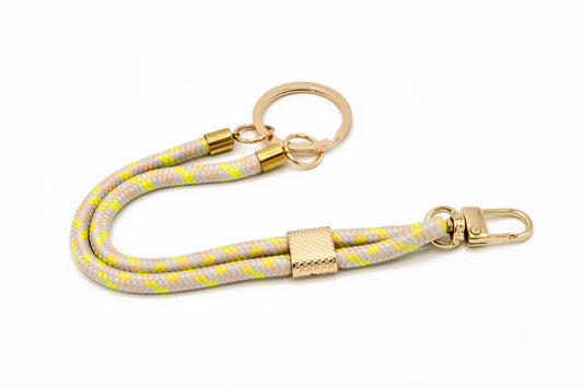 Brelok z karabińczykiem, żółty mix