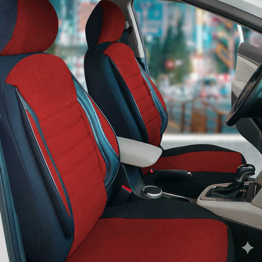 Schonbezüge Sitzbezüge für Nissan NV200 NV300 NV400 Schwarz Rot 2+1 Vorne