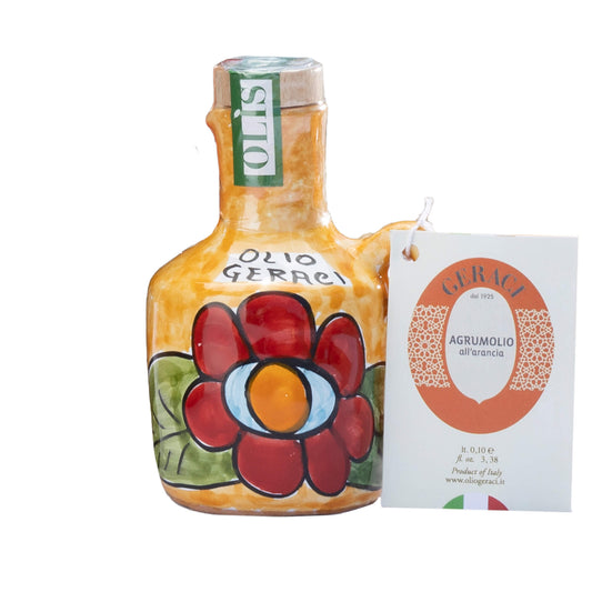 Ulei de măsline Geraci Agrumolio cu portocale - Capacitate 250 ml, Dimensiune 6x4 cm