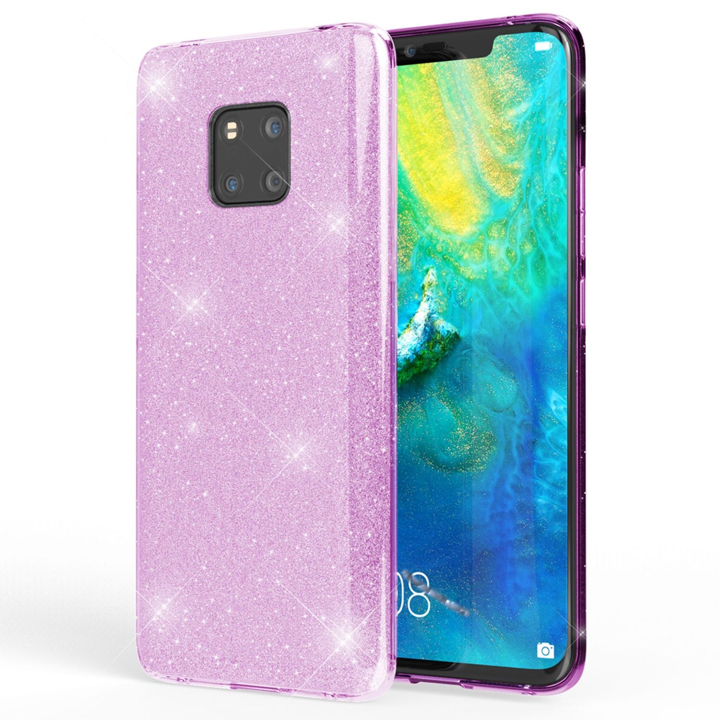 NALIA Handyhülle kompatibel mit Huawei Mate20 Pro, Glitzer Case Back Cover