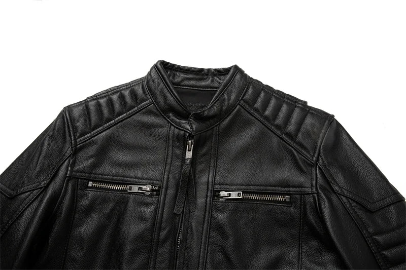 BikerX Milano Lederjacke Vintage Biker - Rindsleder L