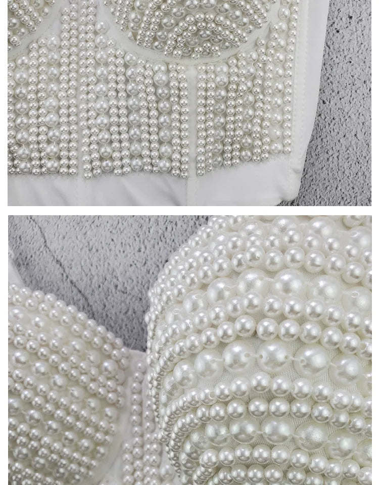 Sherhure JY6635 Perlen Trägerlos - Kurz Polyester Elastisch