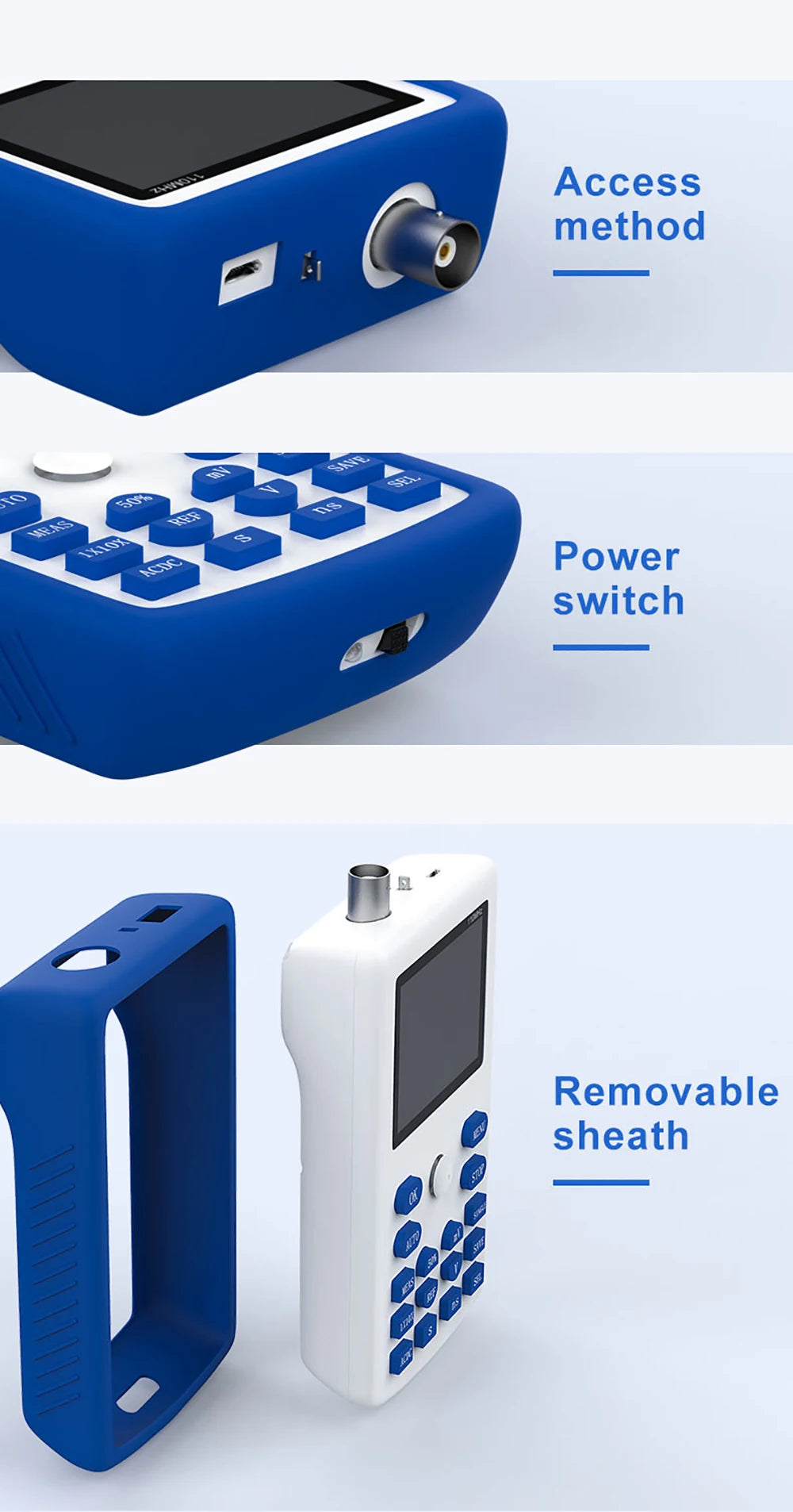 FNIRSI 1C15 Osciloscop digital profesional, lățime de bandă analogică de 110 MHz, rată de eșantionare de 500 MS/s, suportă undă pătrată de 1 kHz, 400 V