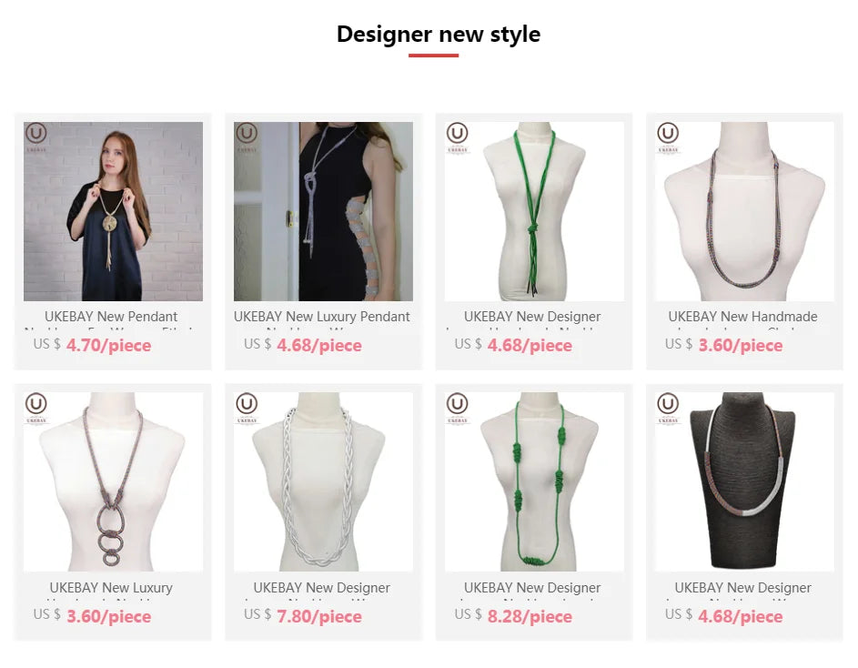 UKEBAY nou lung pandantiv coliere femei lux lucrat manual colier culoare aurie lanțuri perle accesorii declarație bijuterii en-gros