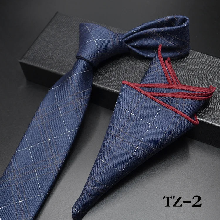 Neues Florales Paisley-Herren-Casual-Tie-Set Navy-Rot 6cm Skinny Polyester-Krawatte-Taschentuch-Anzug-Geschäft-Hochzeit-Party-Slim-Tie