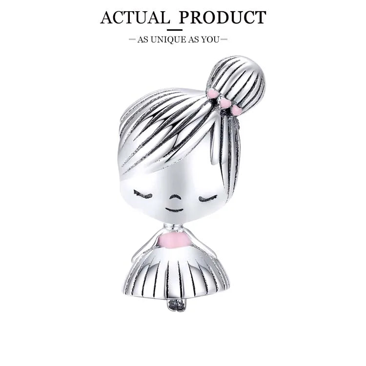 WOSTU 925 Sterling Silver Women Boy Girls Pet Camera Bee Charm Coffee Ladybug Beads Fit DIY Original Bracelet Pendants Jewelry