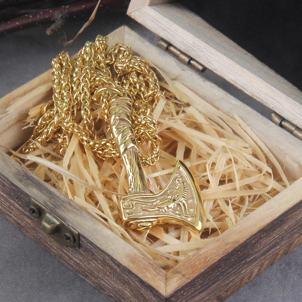 Never fade wolf and raven slavic wild amulet talisman viking necklace jewelry