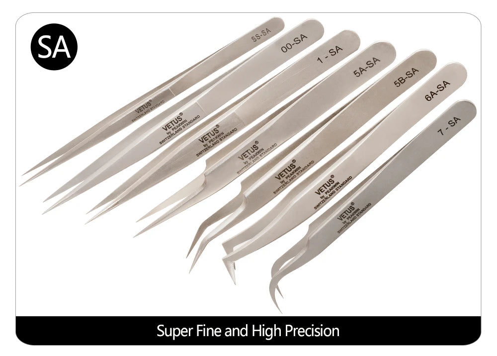 Makeup Professional Eyelash Tweezers 3D Volume Eyelash Extension Tweezer Fan Lash Eyebrow Tweezers VETUS Excellent Closure