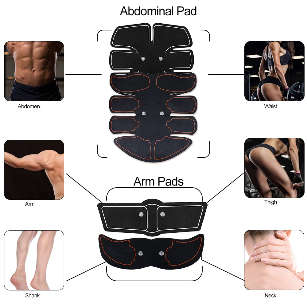 Dr Imp EMS Aparat de antrenament abdominal - Stimulator muscular cu 6 moduri compact