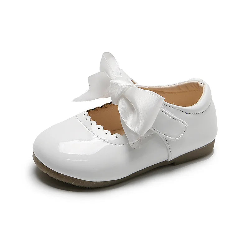 Baby Prinzessin Mädchen Schuhe 2025 - Frühling Herbst Süße Schleife Lackleder - Tanzschuhe Erste Laufschuhe Kinder