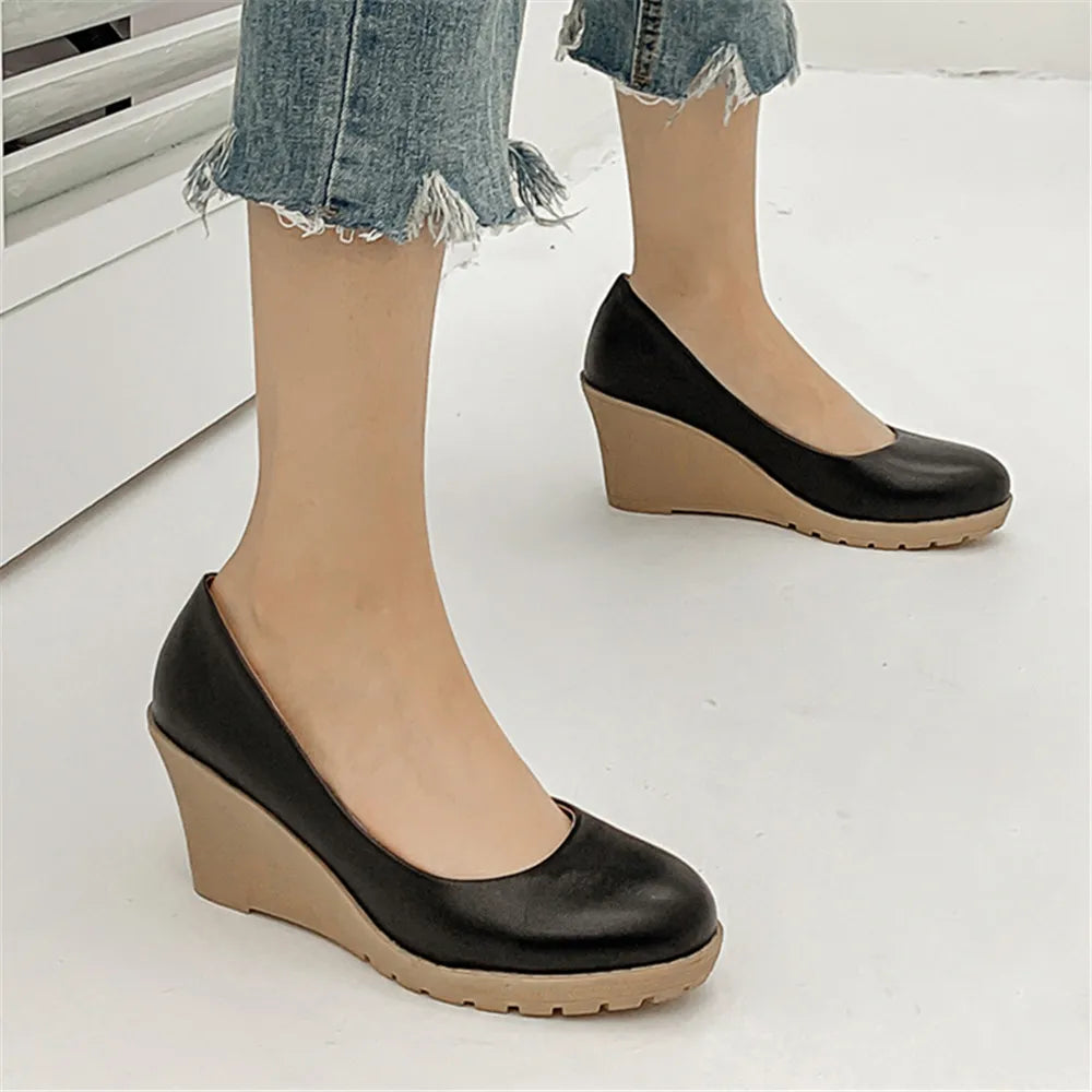 Diane Lockhart Keilabsatz Komfortabel - 7cm Absatz Weiß