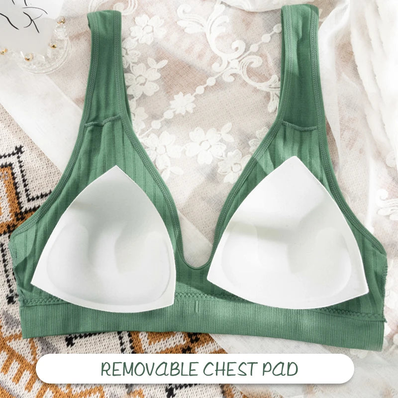 Women Seamless Sports Crop Top Sexy Bra Female Tube Tops Deep V Sexy Women's Underwear Bralette Sleeveless Camis Bandeau Top