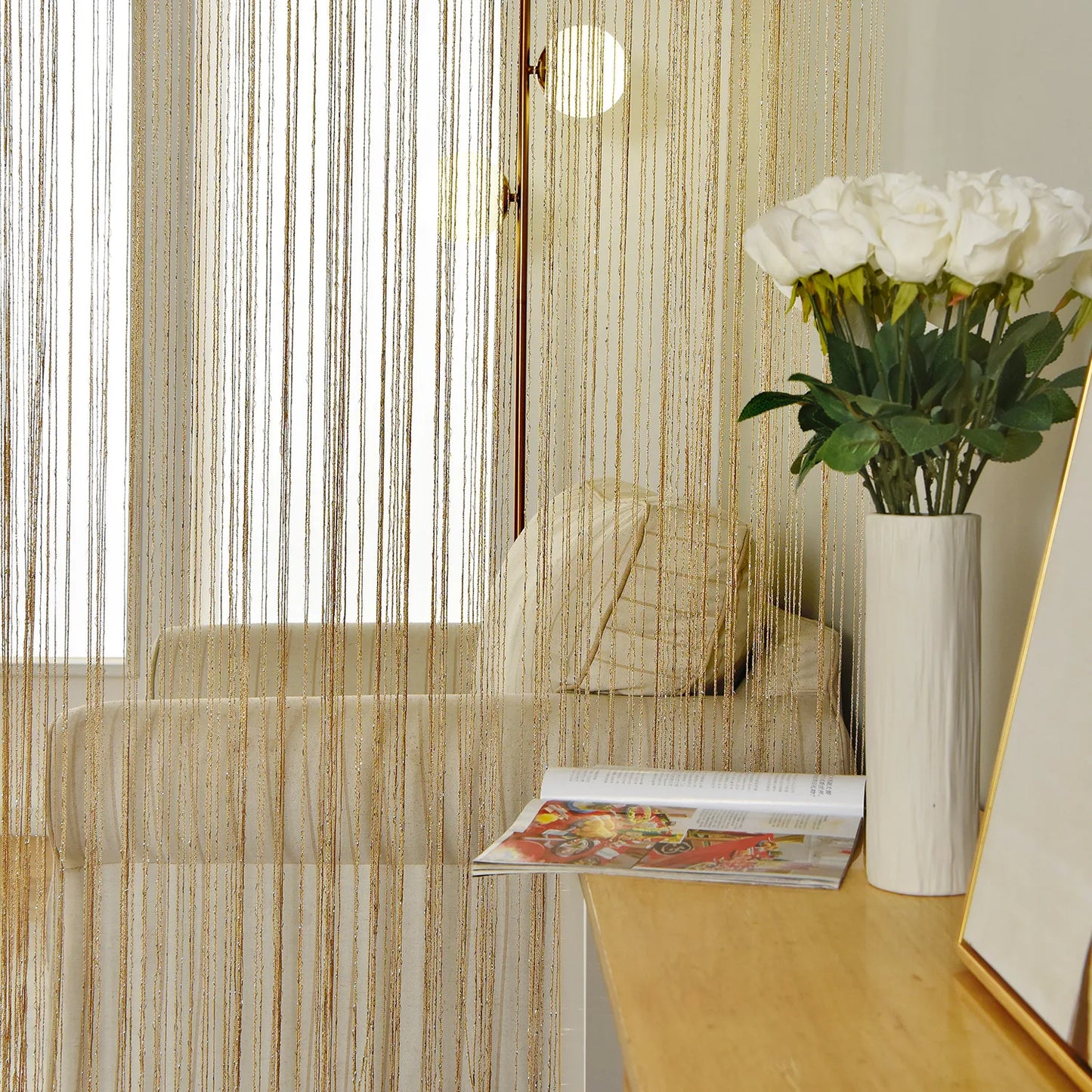 Vorhang Volant Glänzend - 1 Panel, Schlauch, 1-40% Licht