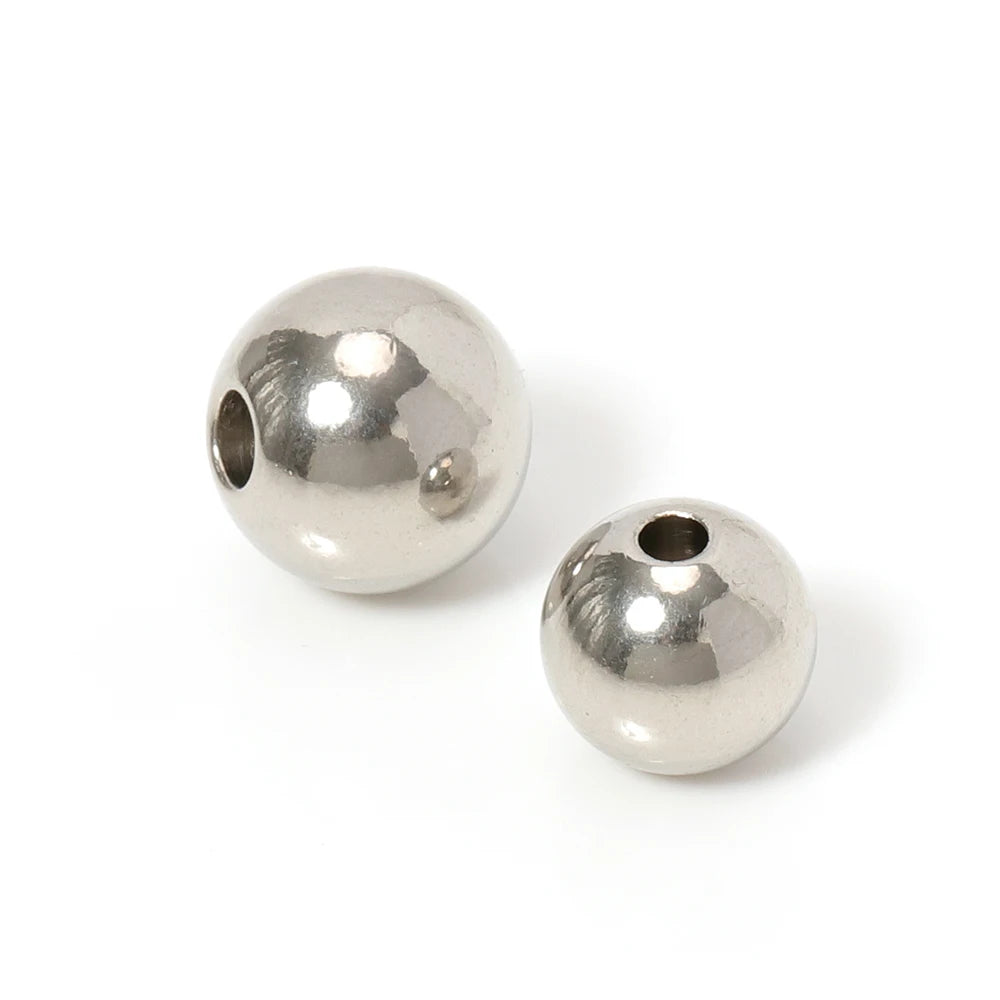 PerlenPro 3-10mm Edelstahlperlen - 100 Stk Loch1,2-5mm