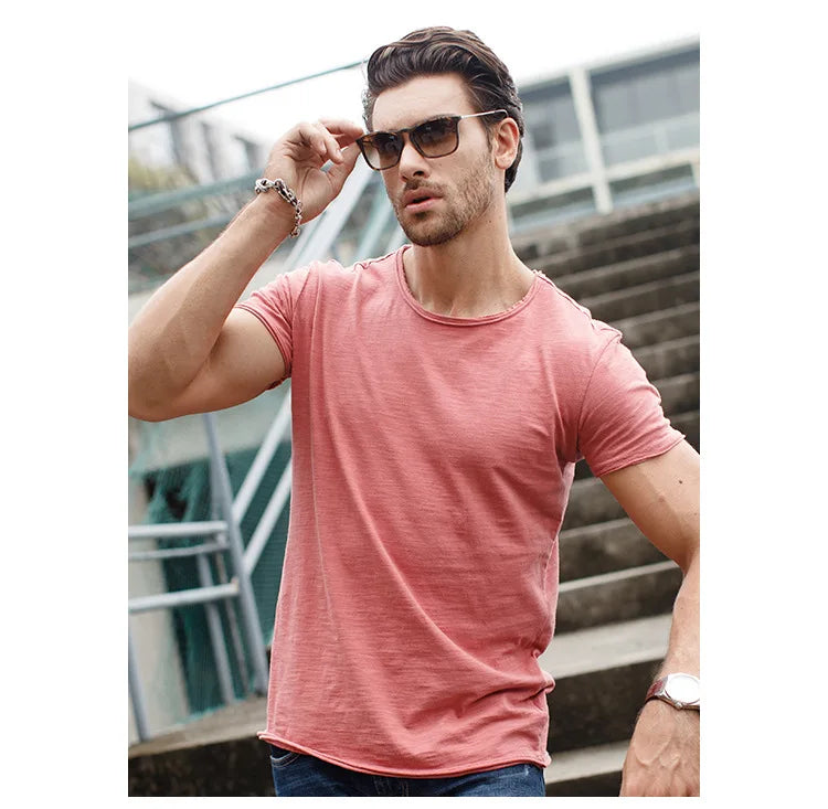 AIOPESON T-Shirt Casual Leicht - 100% Baumwolle Kurzarm