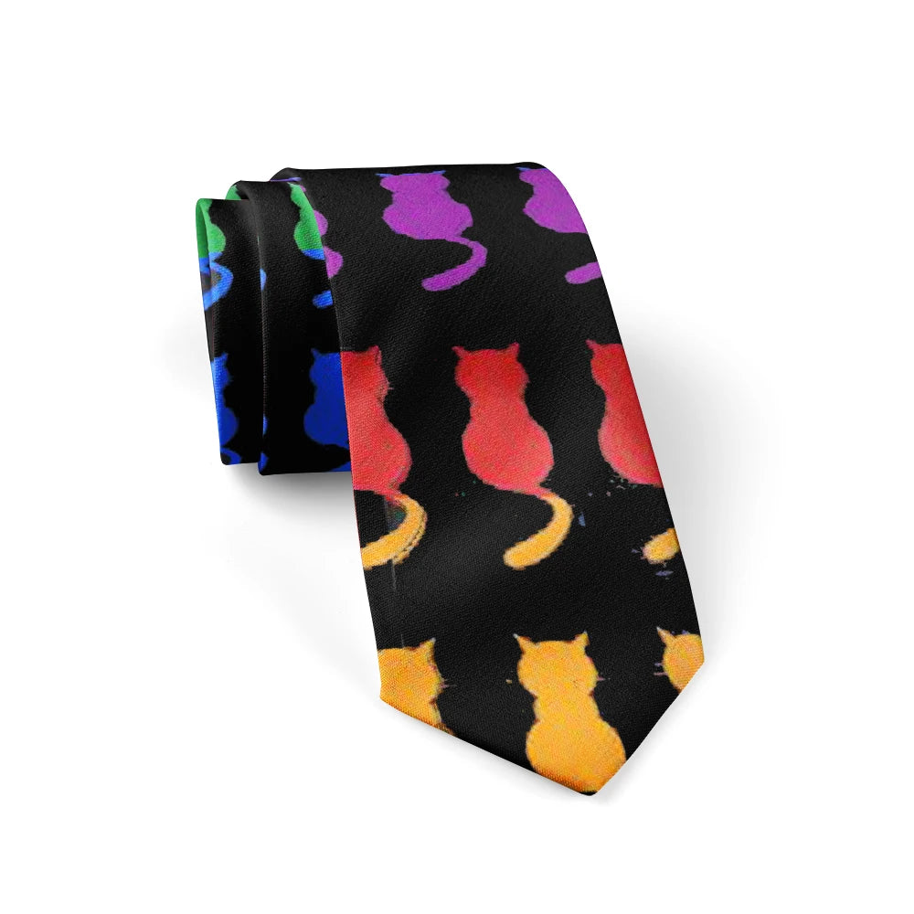 Men's Fashion Plaid Ties 8cm Black Creative Novelty Necktie 3D Printed Tie For Men Funny Party Wedding Accessories