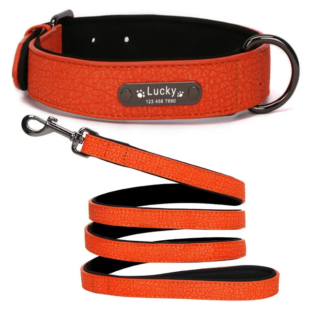 Anpassen Luxus Große Kleine Big Hund Halsband Leder Personalisiert, Breit Leder Personalisiert Halsband für Hunde Name Graviert