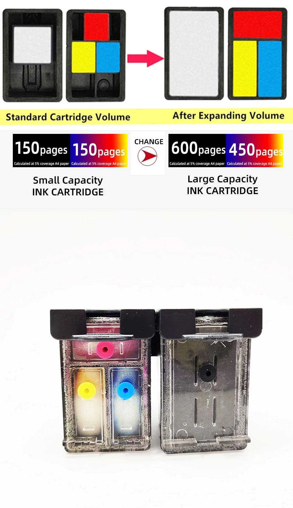 einkshop For HP301 Ink Cartridge for HP Envy 4500 4501 4502 4503 4504 4505 4507 4508 4509 Deskjet 3050 3054 3060 Printer HP301xl