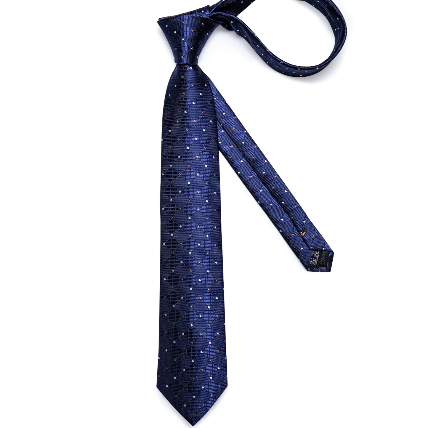 Purple Plaid Dot Men's Ties Pocket Square Cufflinks Business Wedding Accessoires Neck Tie Gift For Men Cravat Silk Tie DiBanGu