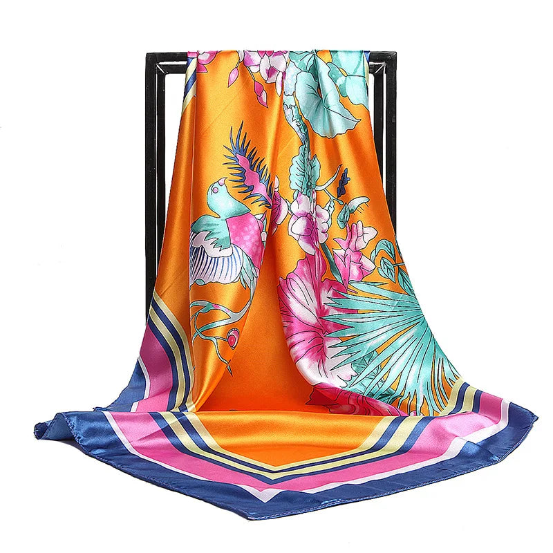 SENAIFE Satin-Schal Elegant - 90x90cm Polyester Leicht