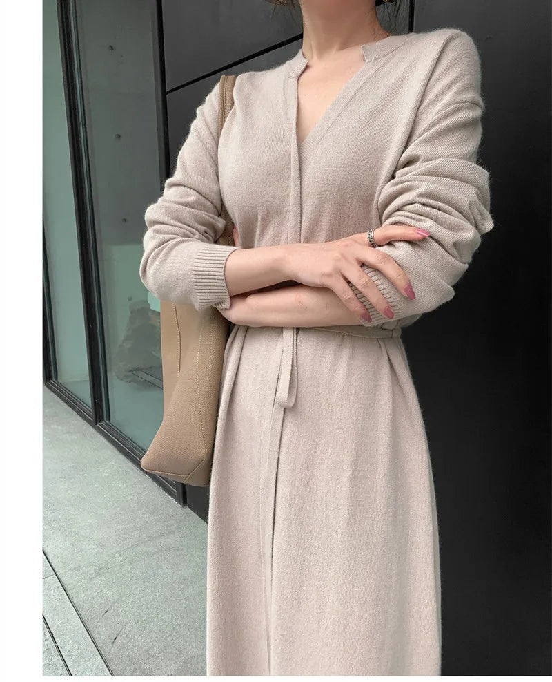 ZY1177 Elegantes Strickkleid Spandex Baumwolle - Maxi Größe L