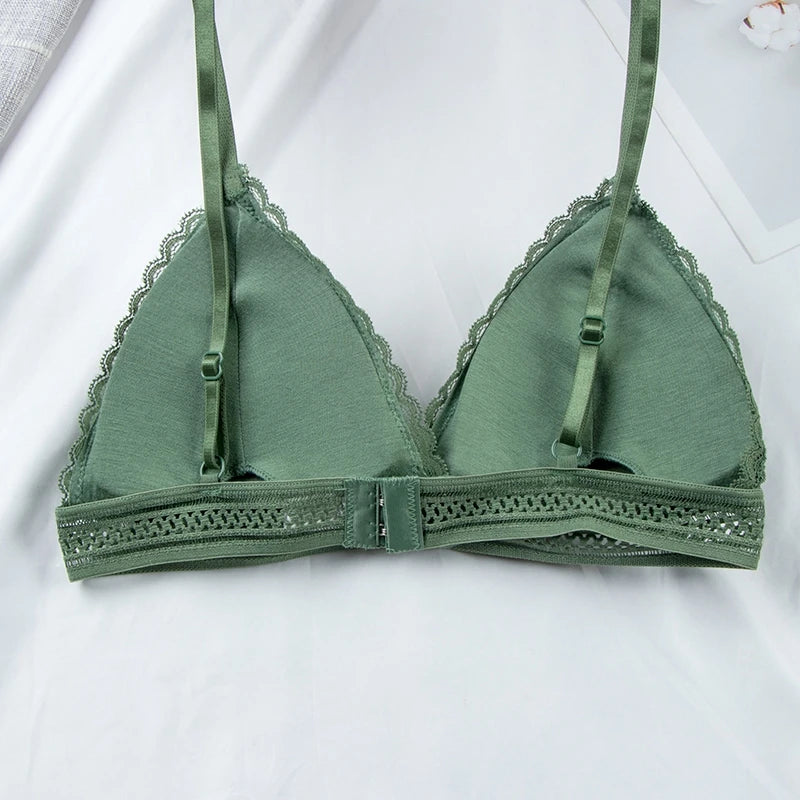 MIMICOO Damen BH 2025 - Elegante Spitzen-Bralette Push-Up bügellos mit herausnehmbaren Pads
