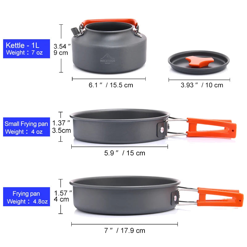 Camping-Kochset 2025: Widesea Outdoor Cookware - Tableware Hiking Picnic Travel Equipment Collection