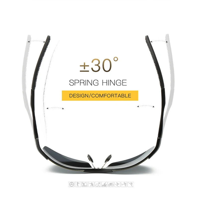 AORON Fahr-Polarisierte Sonnenbrille Herren Aluminium Magnesium Rahmen Sport Sonnenbrille Fahrer Retro Brille UV400 Anti-Blend
