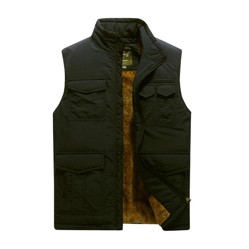 DIMUSIC Wärmegefütterte Steppweste - Größe M-XXL Wasserabweisend Fleece