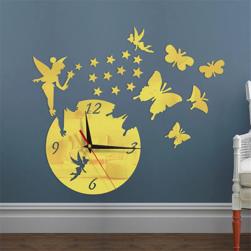 Color Acryl Spiegeluhr Modern 3D DIY - 20 Cm Leise Wohnen