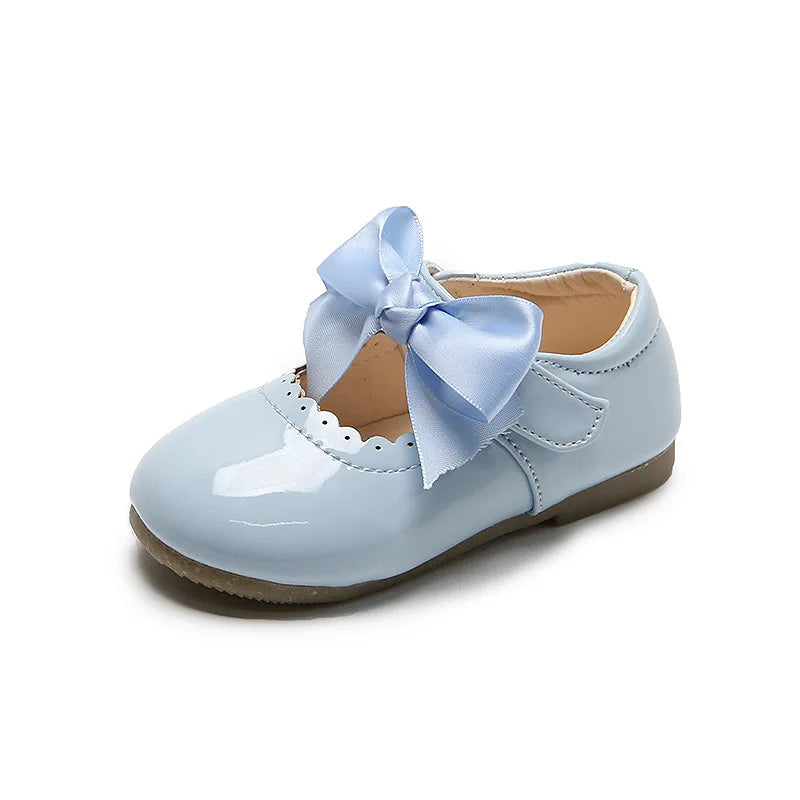 Baby Prinzessin Mädchen Schuhe 2025 - Frühling Herbst Süße Schleife Lackleder - Tanzschuhe Erste Laufschuhe Kinder