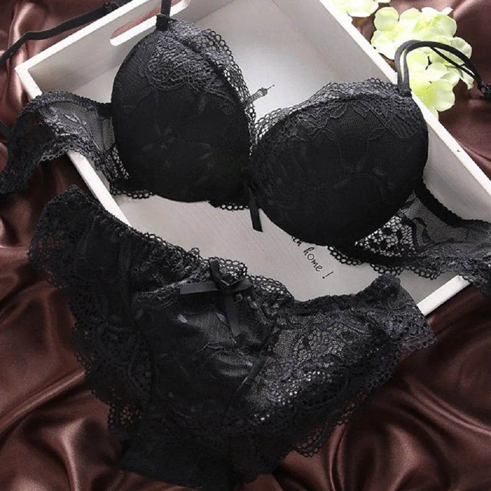 HIRIGIN Newest Womens Push Up Embroidery elegant Lace Floral Bra Sets Panties Underwear 5 Colors