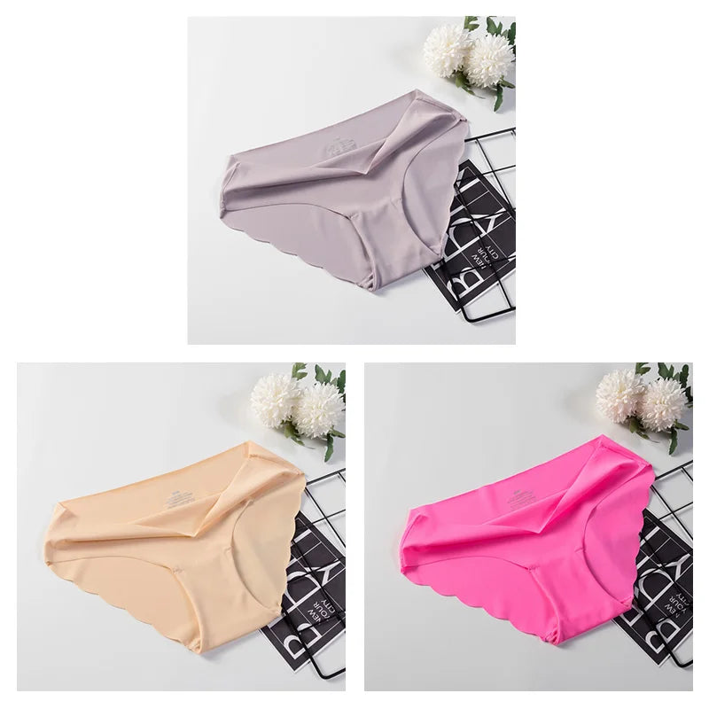 MIMICOOC Damen Nahtloser Slip - 3er Set 80 Prozent Nylon
