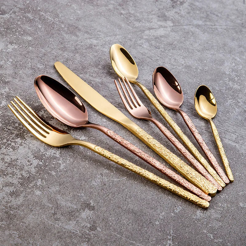 Stainless steel Western Cutlery set Knife Fork Spoon Dinner Set Dessert Dinnerware Western Steak Knife Tableware Spoon Fork