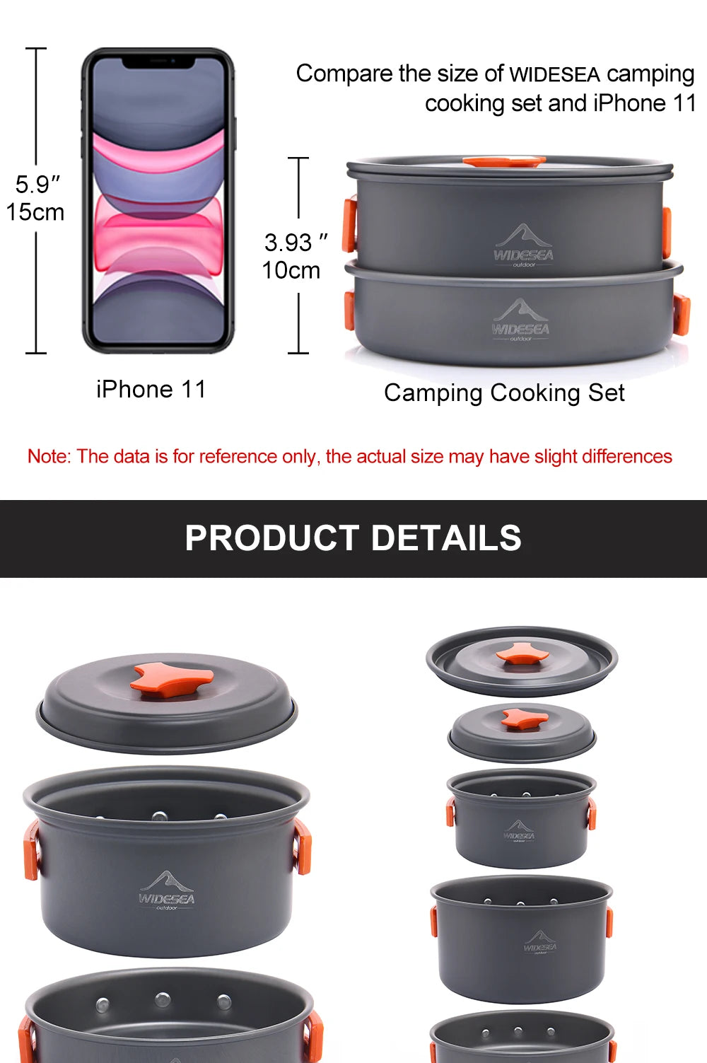 Camping-Kochset 2025: Widesea Outdoor Cookware - Tableware Hiking Picnic Travel Equipment Collection