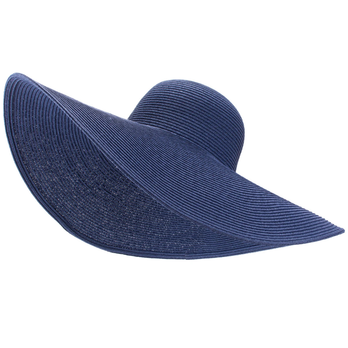 Lawliet 7.1''/18cm Faltbar Übergroß Riesig Breite Krempe Sonne Strand Stroh Hüte Hochzeit Damen Floppy Party Elegant A330