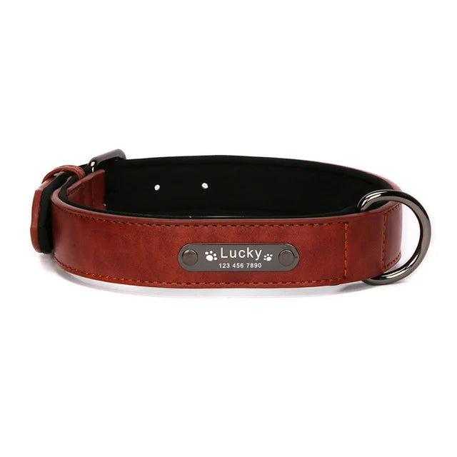 Anpassen Luxus Große Kleine Big Hund Halsband Leder Personalisiert, Breit Leder Personalisiert Halsband für Hunde Name Graviert