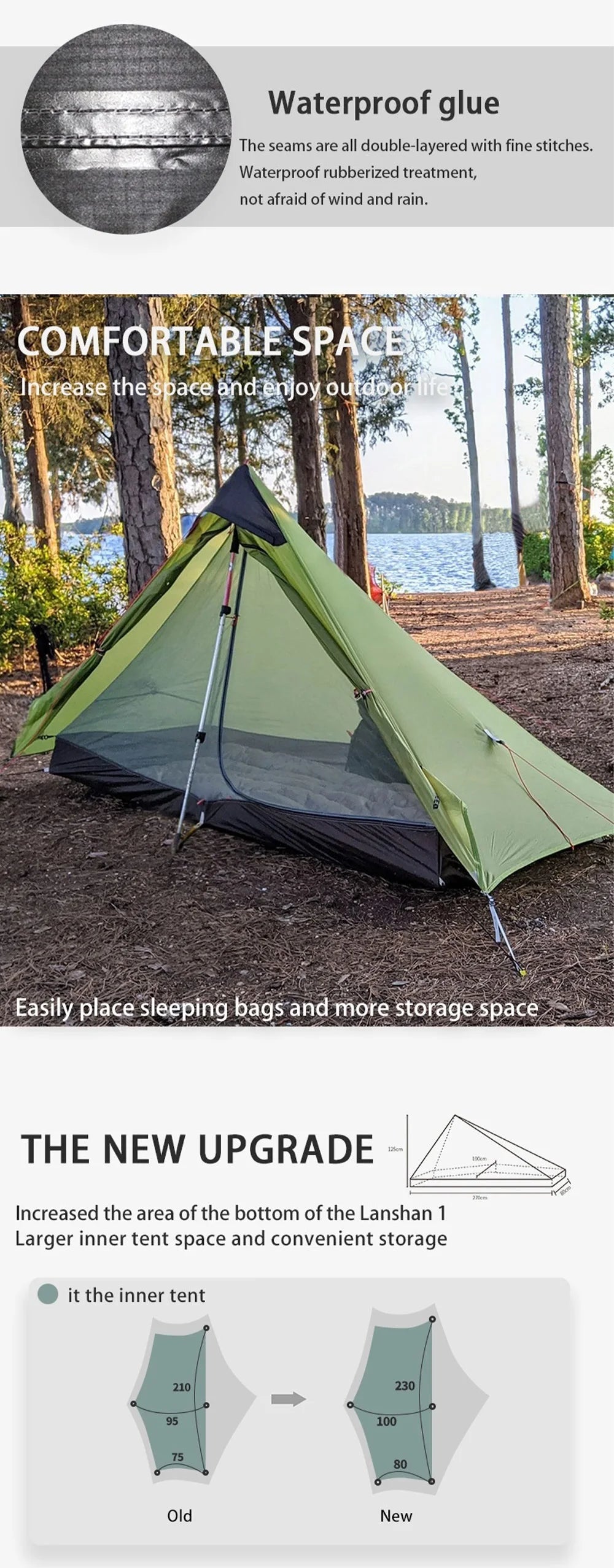 Ultralight Camping Zelt 2025 - 3F UL GEAR LanShan 2 Professional 15D Silnylon