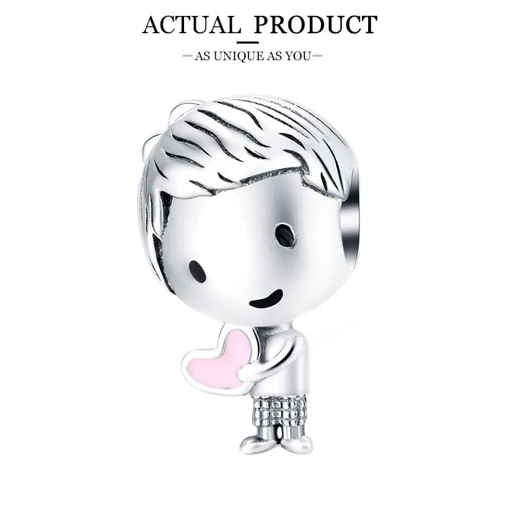 WOSTU 925 Sterling Silver Women Boy Girls Pet Camera Bee Charm Coffee Ladybug Beads Fit DIY Original Bracelet Pendants Jewelry