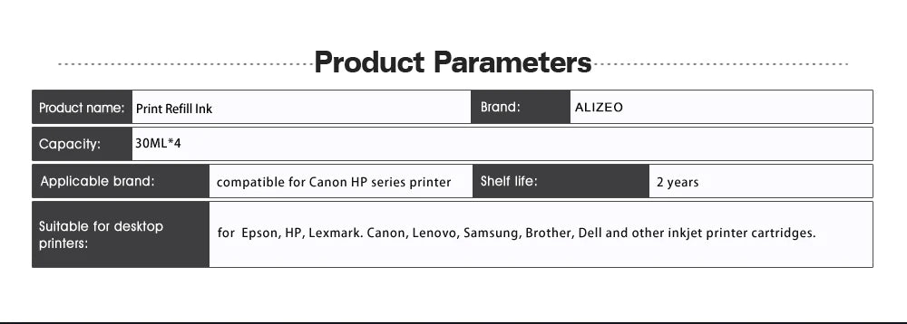 CRTBOTWM Farbstoff-Nachfülltinte - XL Patronen-Kit HP Canon Epson