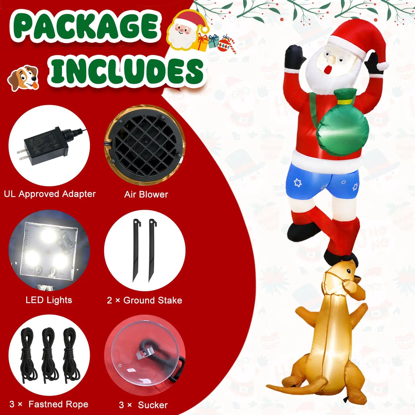 Ourwarm New Arrival 6FT Outdoor Christmas Inflatable Decoration for Yard Holiday Party or Garden Lawn Decor