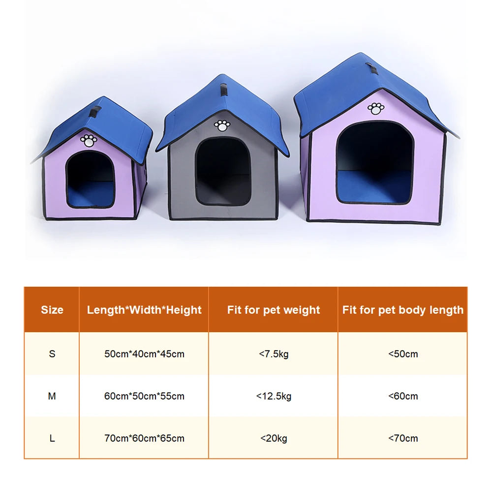 Medium Dog Kennel Outdoor Waterproof Soft Comfortable Pet House Chew Proof Removable Small Dog Bed Pet Sleeping Mat Portable