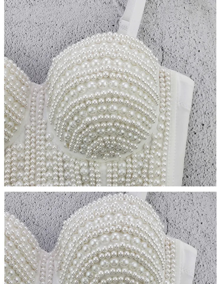 Sherhure JY6635 Perlen Trägerlos - Kurz Polyester Elastisch