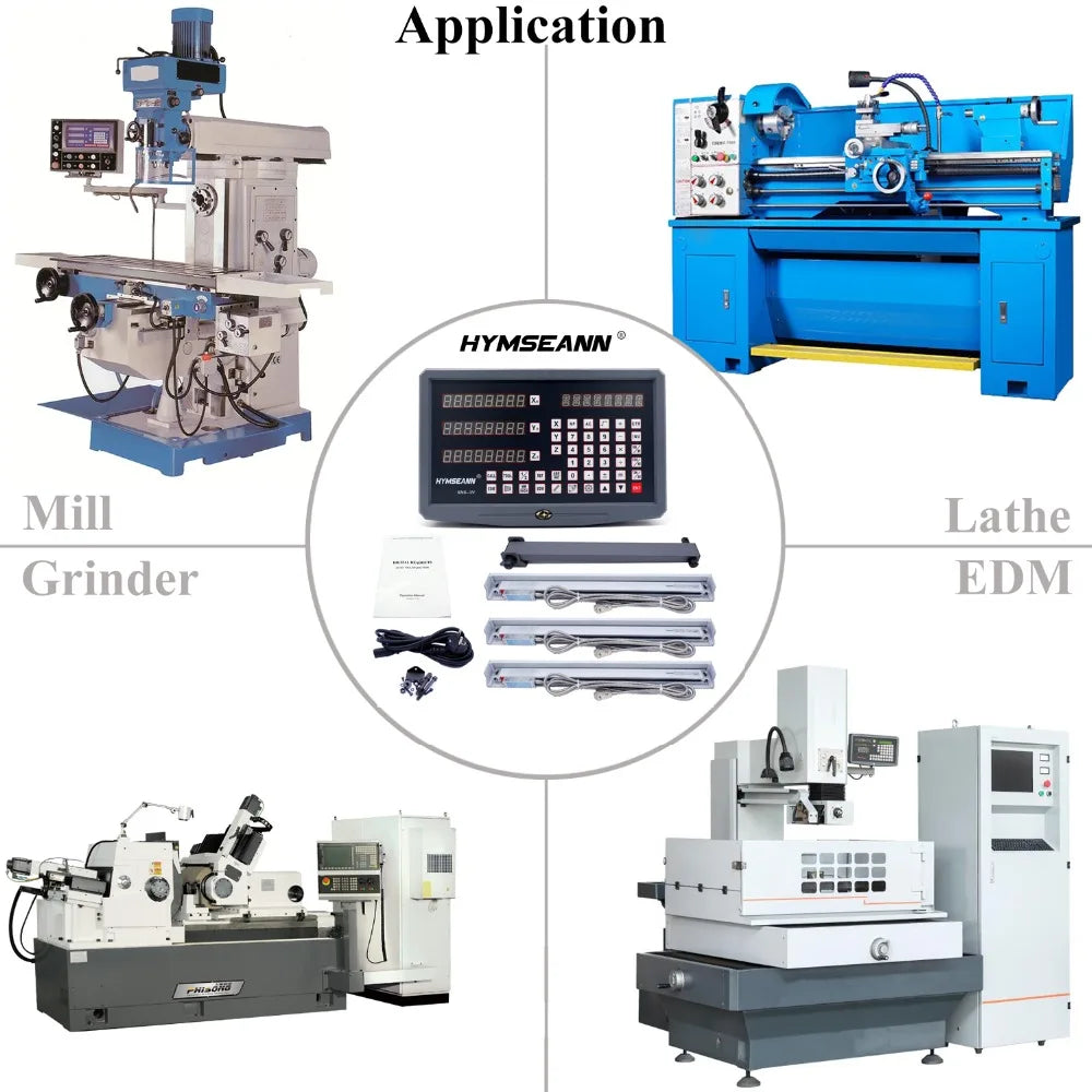 Hymseann SNS-3V complete set 3 axis milling/ lathe/ drill machine dro digital readout with 3 pcs linear scales