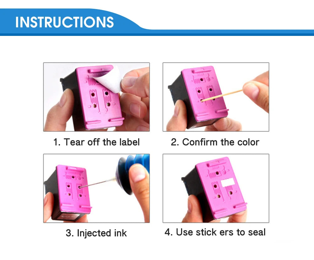 CRTBOTWM Farbstoff-Nachfülltinte - XL Patronen-Kit HP Canon Epson