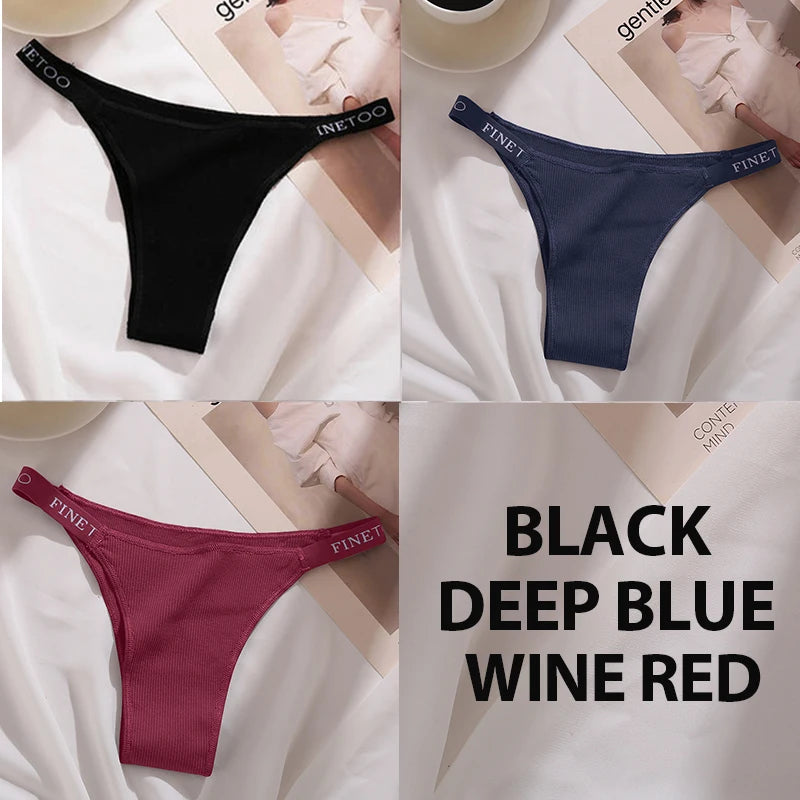 finetoo Damen Slips 2025 - 3er-Set Baumwoll-Panties einfarbig & komfortabel