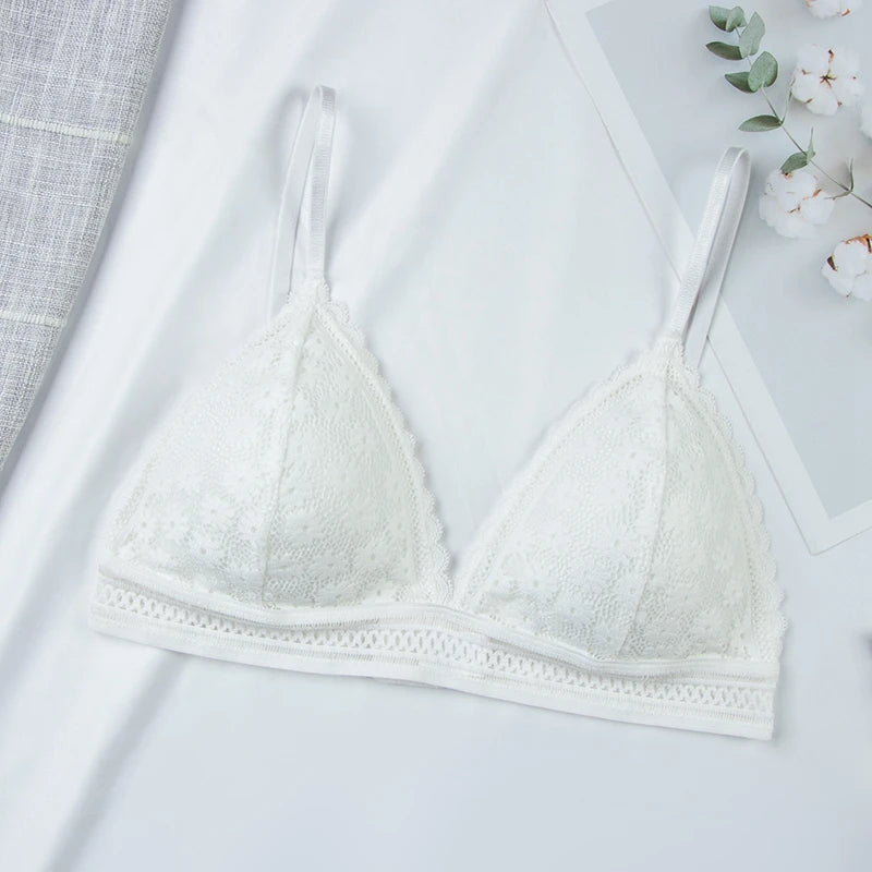 MIMICOO Damen BH 2025 - Elegante Spitzen-Bralette Push-Up bügellos mit herausnehmbaren Pads