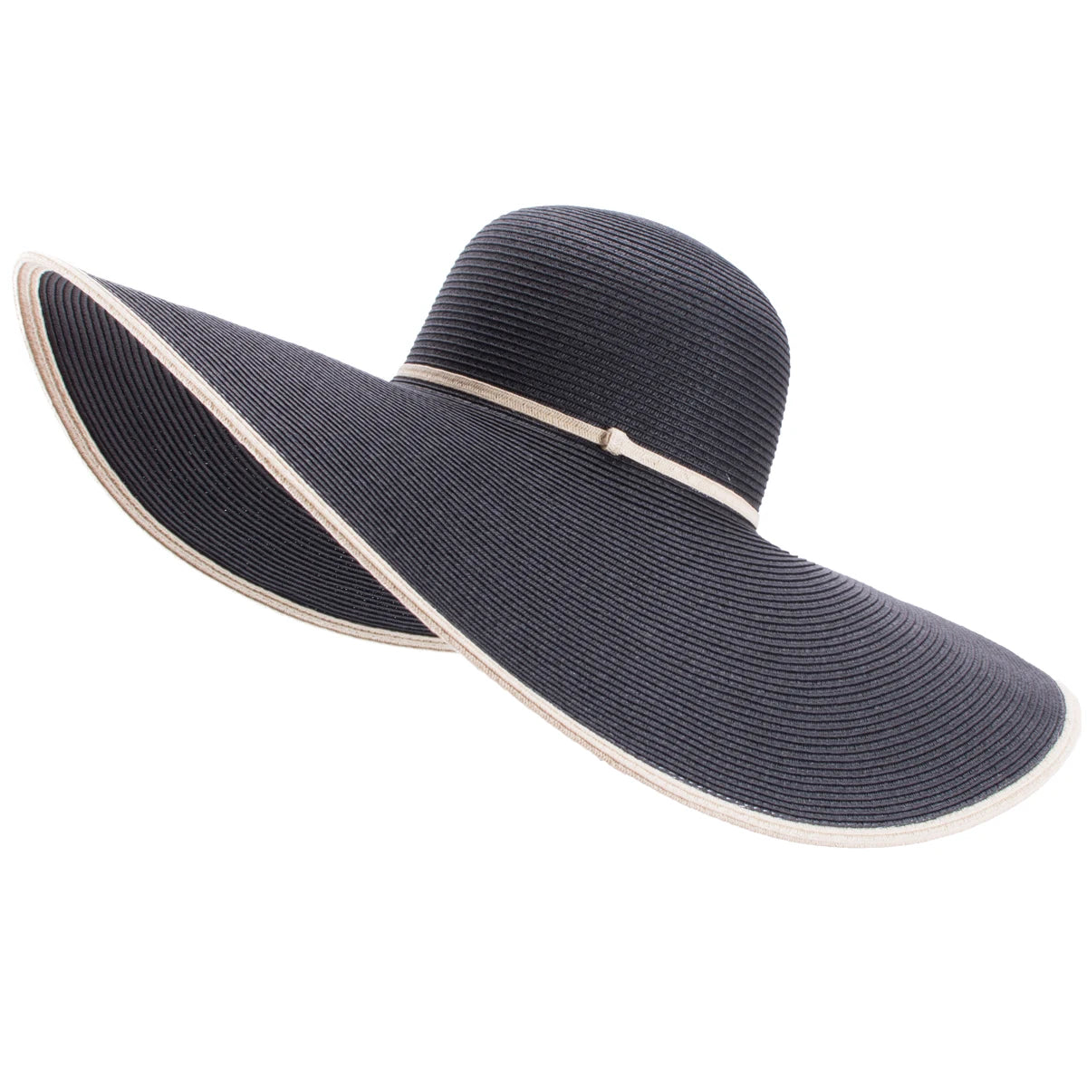 Lawliet 7.1''/18cm Faltbar Übergroß Riesig Breite Krempe Sonne Strand Stroh Hüte Hochzeit Damen Floppy Party Elegant A330