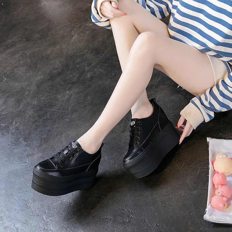 White Luxury Designer Sneakers On Platform Sports Shoes For Women 2025 New Fashion Thick Bottom Wedding Shoes High Heel 11cm