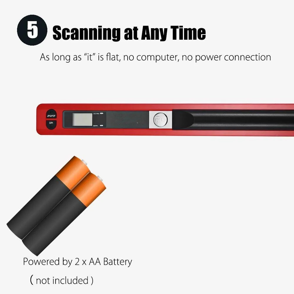 ScanPro A4 Handscanner Stift - 900dpi, Akku 2000mAh Kompakt